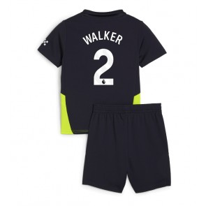 Manchester City Kyle Walker #2 Gostujuci Dres za Dječji 2024-25 Kratak Rukavima (+ kratke hlače)